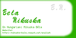 bela mikuska business card
